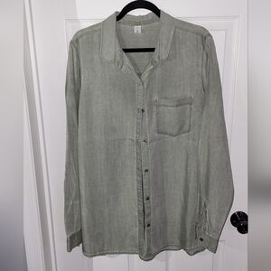 Old Navy Women's Button Down Shirt - Olive Green